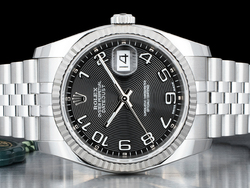 Rolex Datejust 36 Nero Jubilee 116234 Black Racing Concentric Arabic Dial